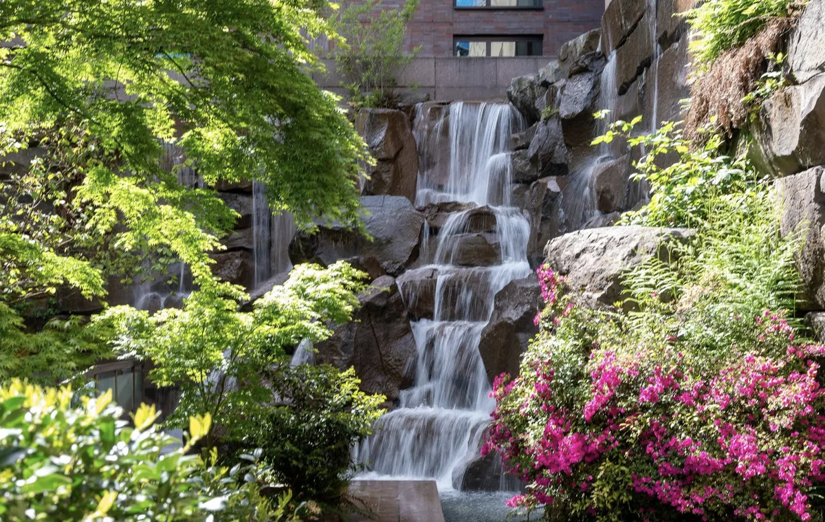 Waterfall Garden Park — 22-foot waterfall in Pioneer Square